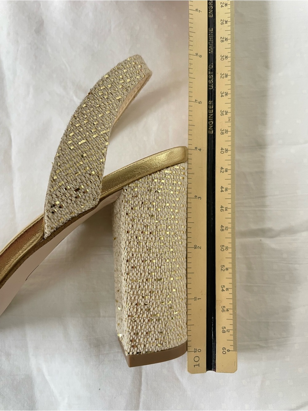 Jessica Simpson Nekira 3 Slingback Heel Pumps - Natural Gold Glitter size 8 New - Picture 11 of 12